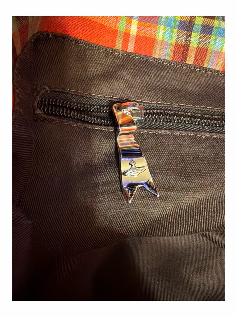 Vivienne Westwood Vintage Orange Tartan Canvas Accord Tote Bag - Made in Italy - Picture 8 of 10